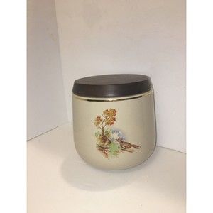 VINTAGE DECO England HEAVY CERAMIC Tobacco Jar Humidor FOX HUNTING Inside Stash